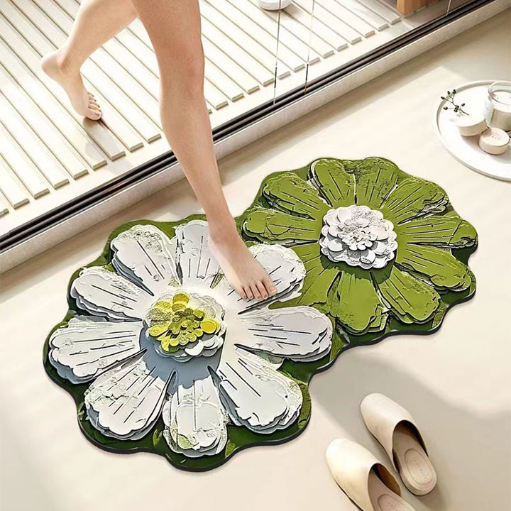 Luxurious Floral Design Bath Mat