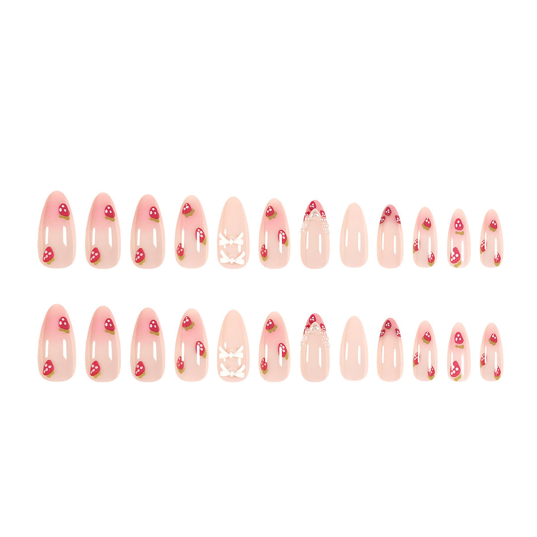 Artistic Stiletto Artificial Nails with Floral Accents Kalsten