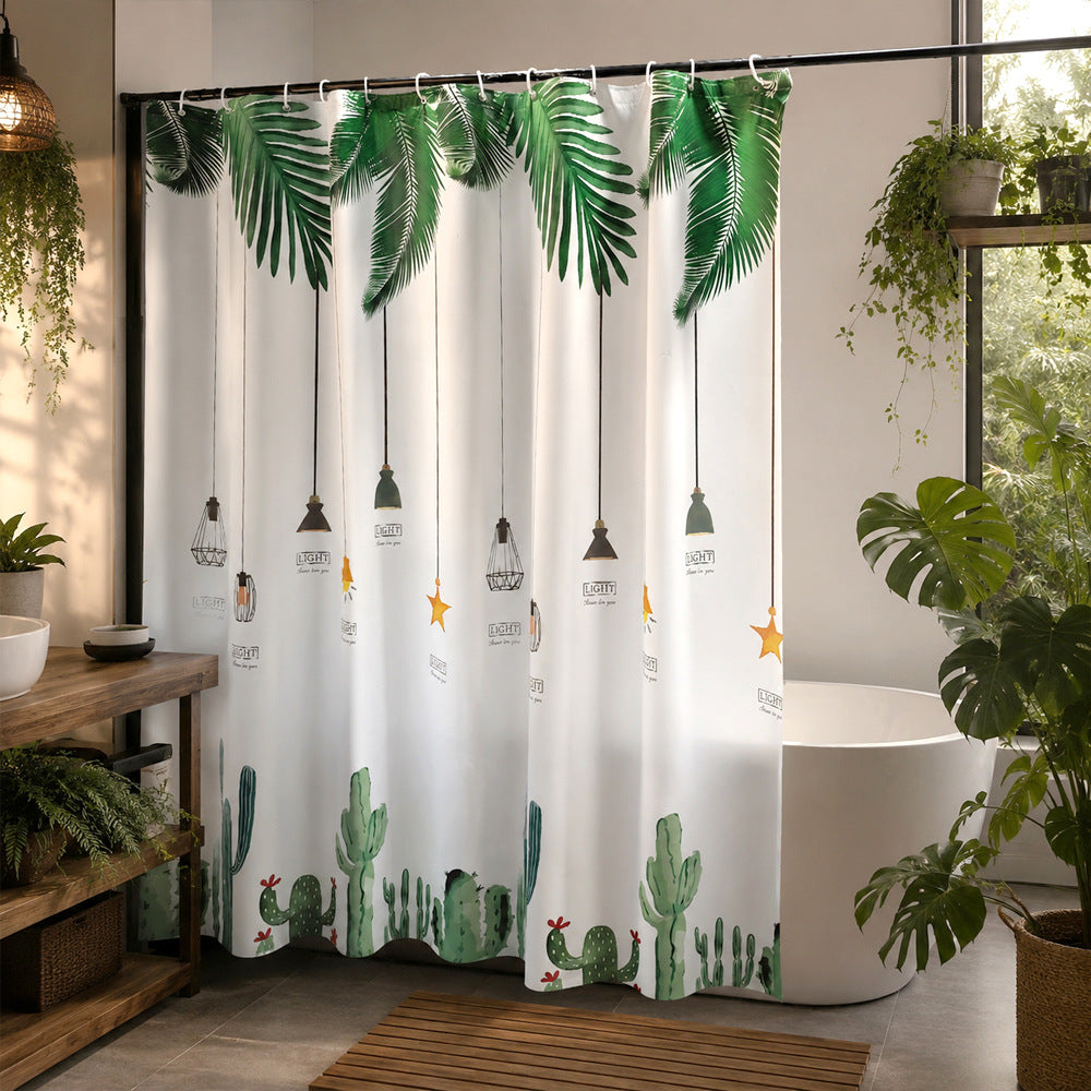 Tropical-Inspired Botanical Shower Curtain Kalsten