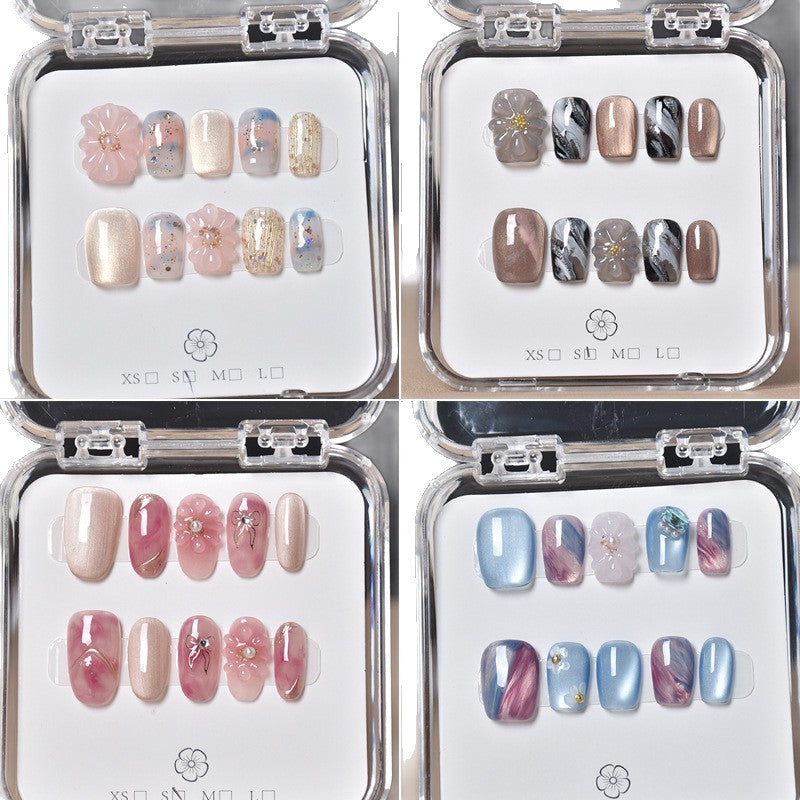 Decorative Floral Press-On Nail Set Kalsten