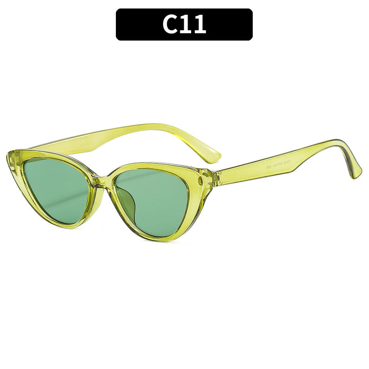 Retro Cat-Eye Sunglasses with Animal Print Frames