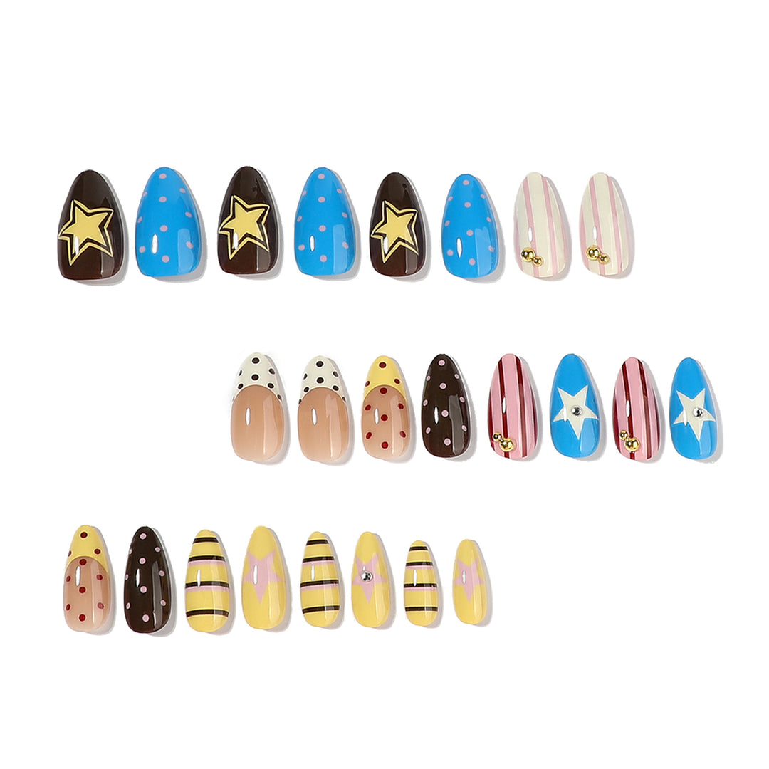 Creative artificial nails with playful patterns Kalsten