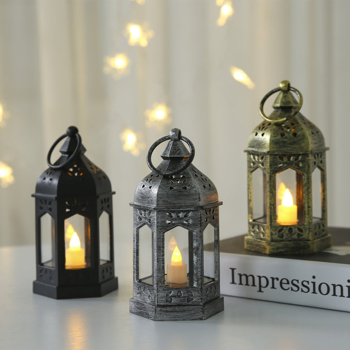 Moroccan Style Hexagonal Metal LED Lantern Kalsten