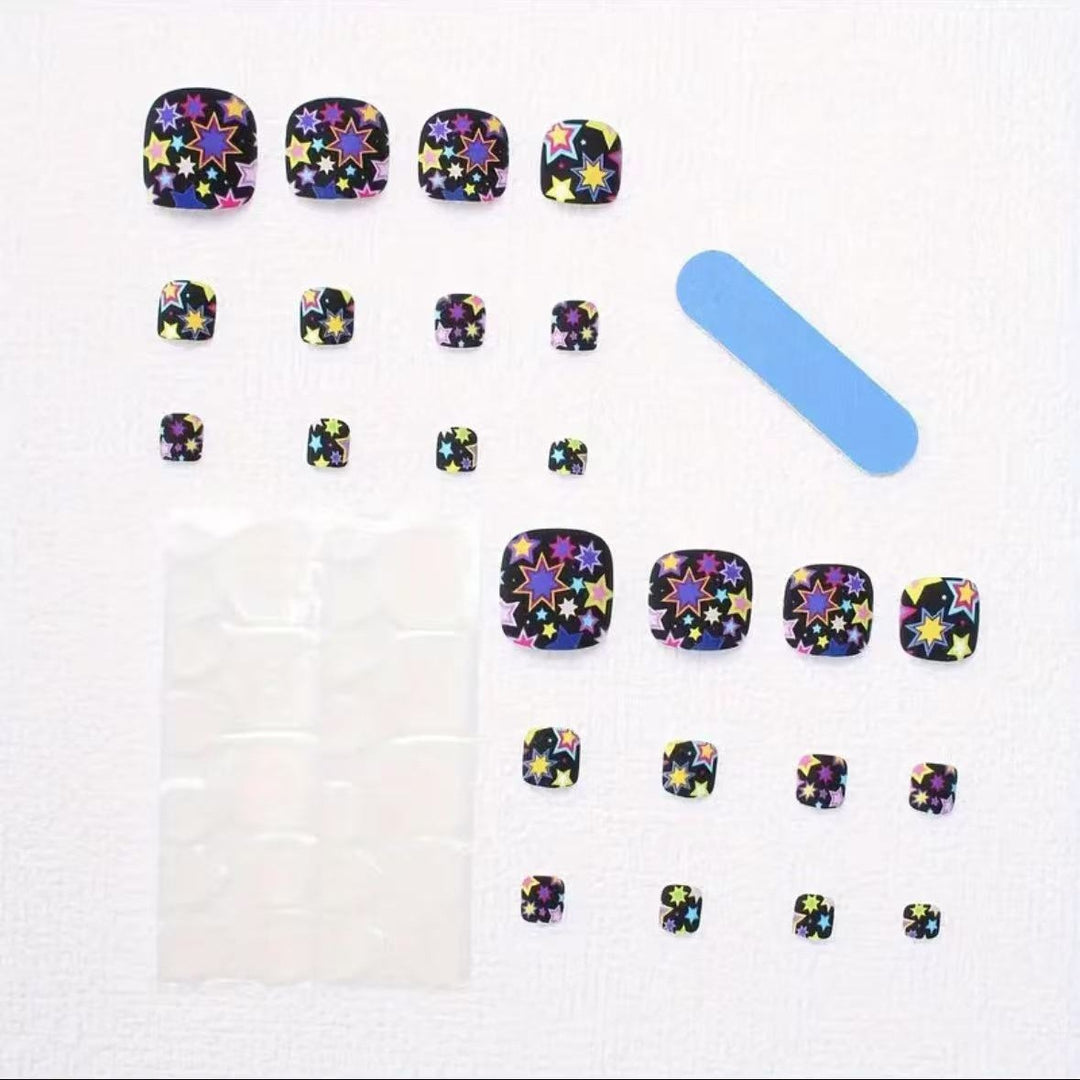 Nail art set with colorful star pattern Kalsten