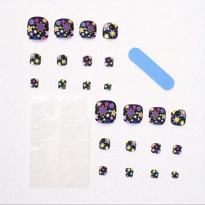 Nail art set with colorful star pattern Kalsten