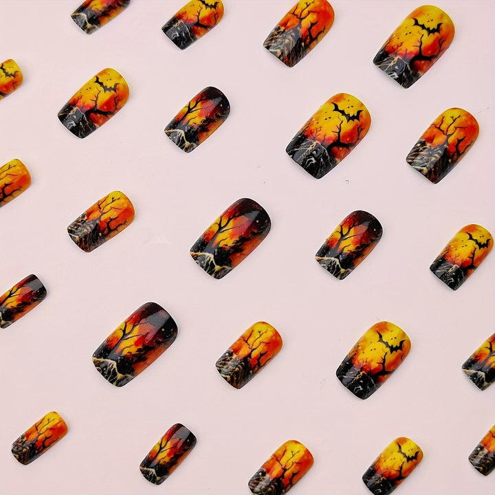 Creative Halloween Art Nails in Mysterious Night Design Kalsten