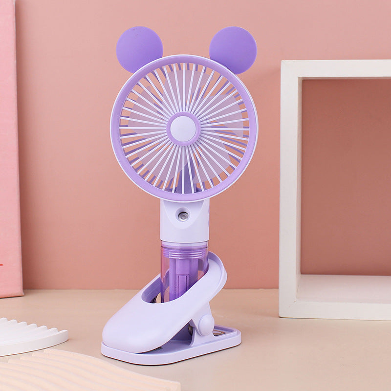 Cooling compact rechargeable clip-on misting handheld fan with detachable water reservoir and adjustable tilt Kalsten