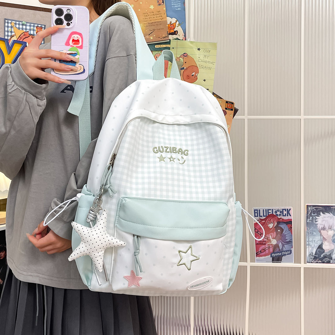 Charming Checked Pattern Backpack Kalsten