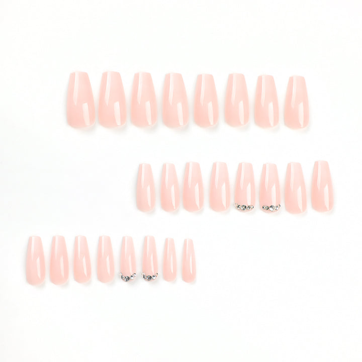Artful Nail Extensions with Elegant Ombre Design and Rhinestone Accents Kalsten