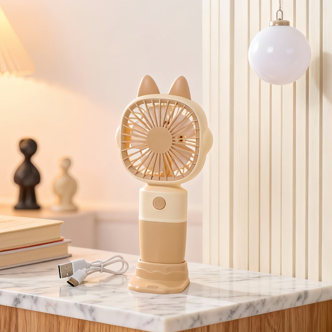Ladies Portable Hand Fan with Cute Rabbit Design Kalsten