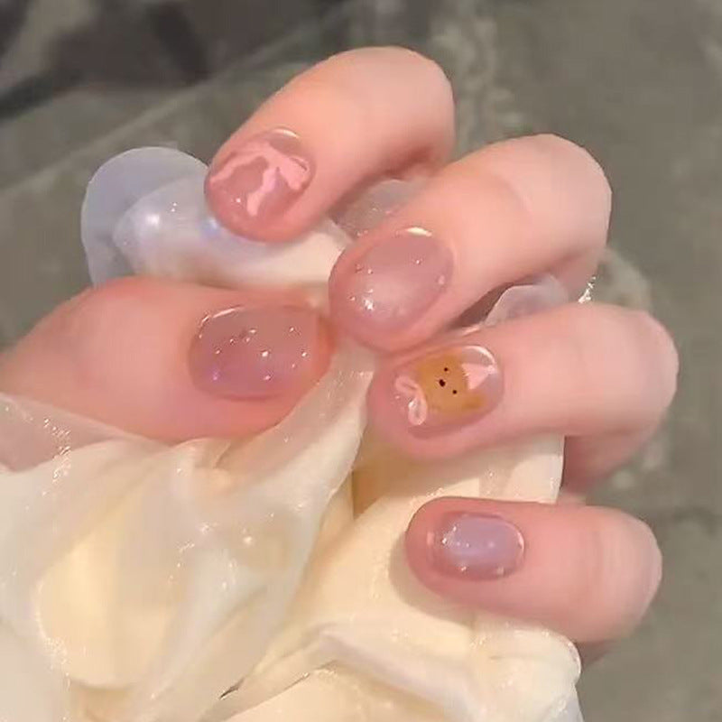 Artistic Press-On Nail Set with Cute Character Motif Kalsten