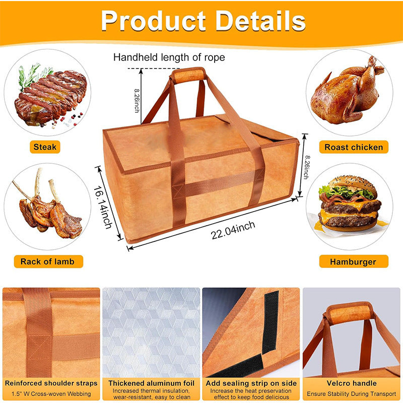 Insulated Food Transport Carrier Bag