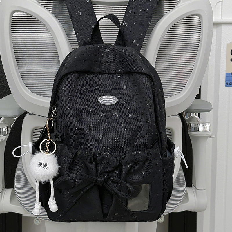 Star-Patterned Drawstring Closure Backpack