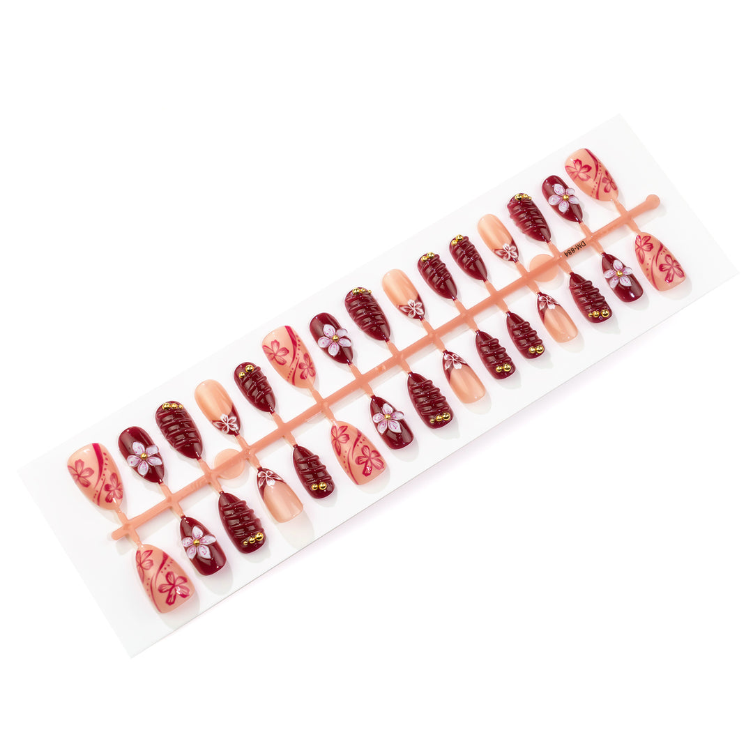 Artisan Floral Press-On Nail Design