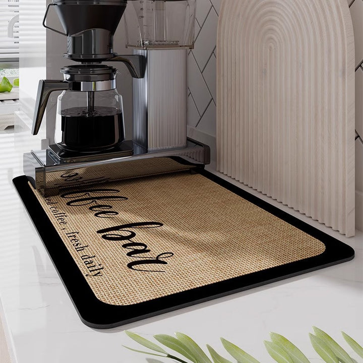 Coffee-Themed Kitchen Mat for Home Floor
