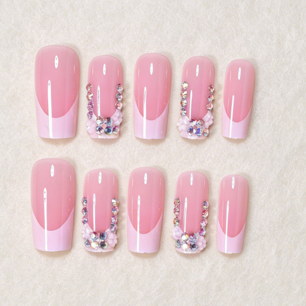 Elegant Floral Accent Press-On Nail Art Set Kalsten