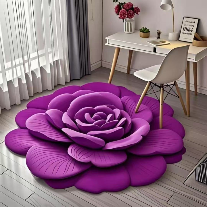 Floral Shaped Plush Area Rug