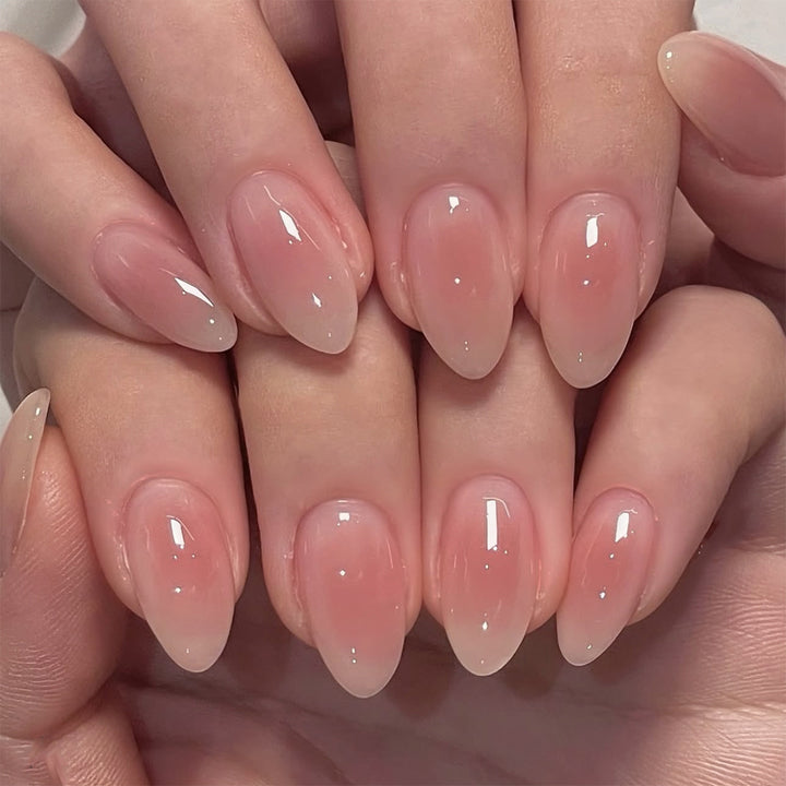 Glossy Ombre Almond-Shaped Nail Tips Kalsten