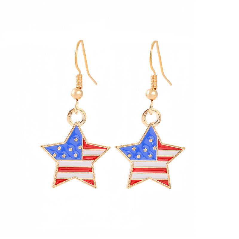 Women's nan patriotic horseshoe enamel dangle earrings with star-accented design and fishhook findings Kalsten