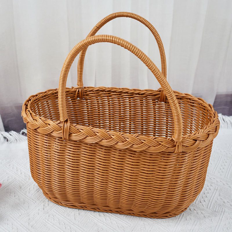 Handwoven Storage Basket with Braided Handles Kalsten