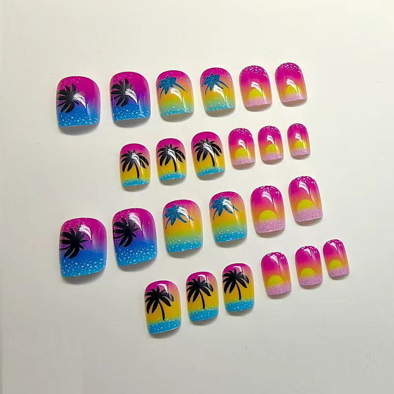 Tropical design artificial nails Kalsten