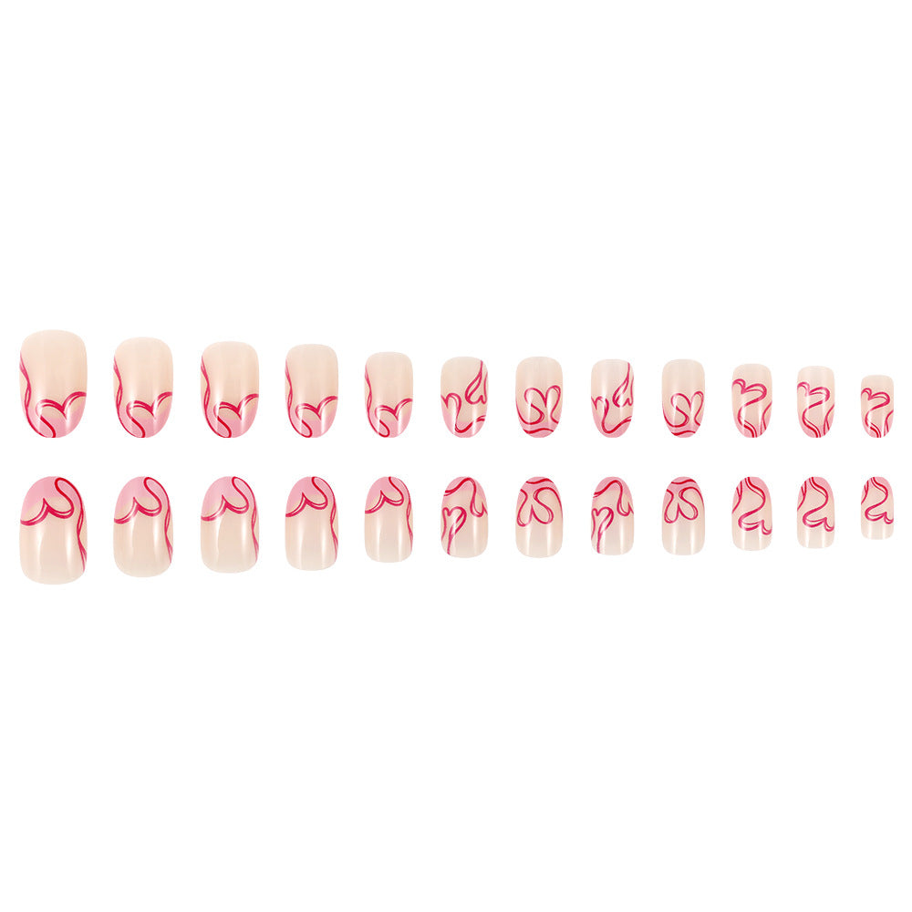 Romantic Heart-Designed Press-On Nails Kalsten