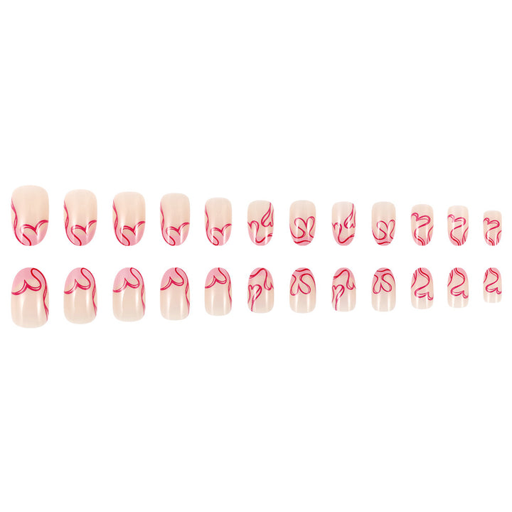 Romantic Heart-Designed Press-On Nails Kalsten