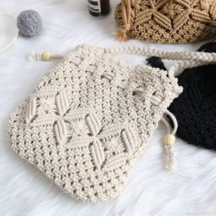 Hand-knotted flower basket bag Kalsten