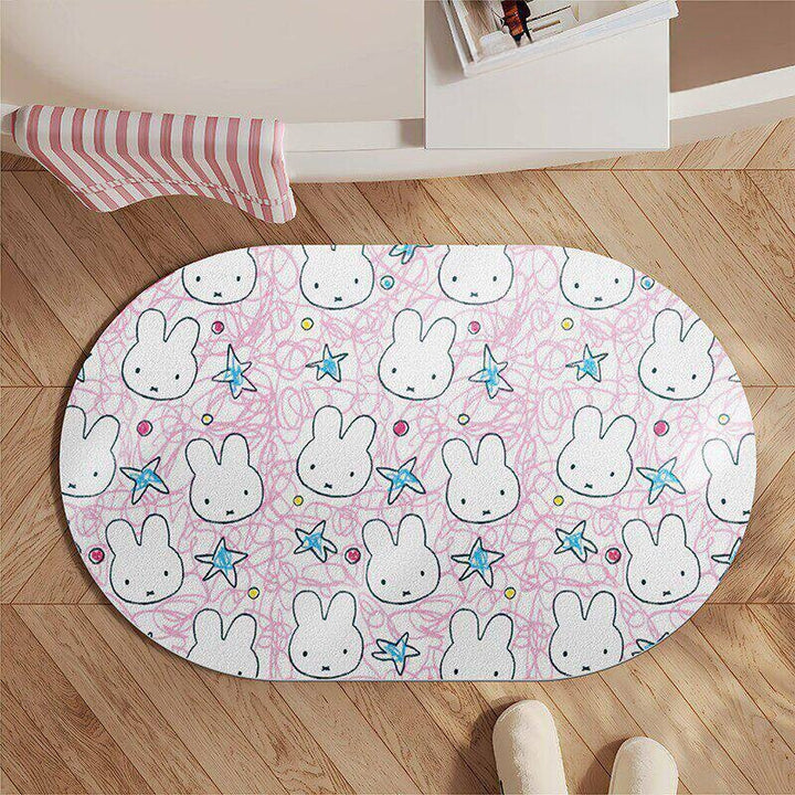 Cute Cartoon Cat-Themed Bath Rug
