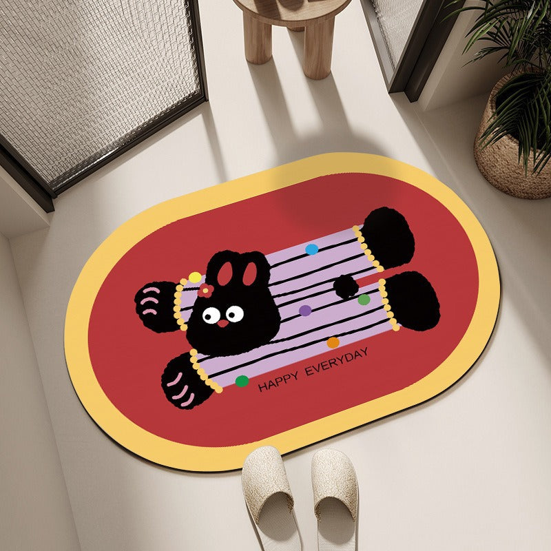 Playful Cartoon-Themed Bath Mat Kalsten