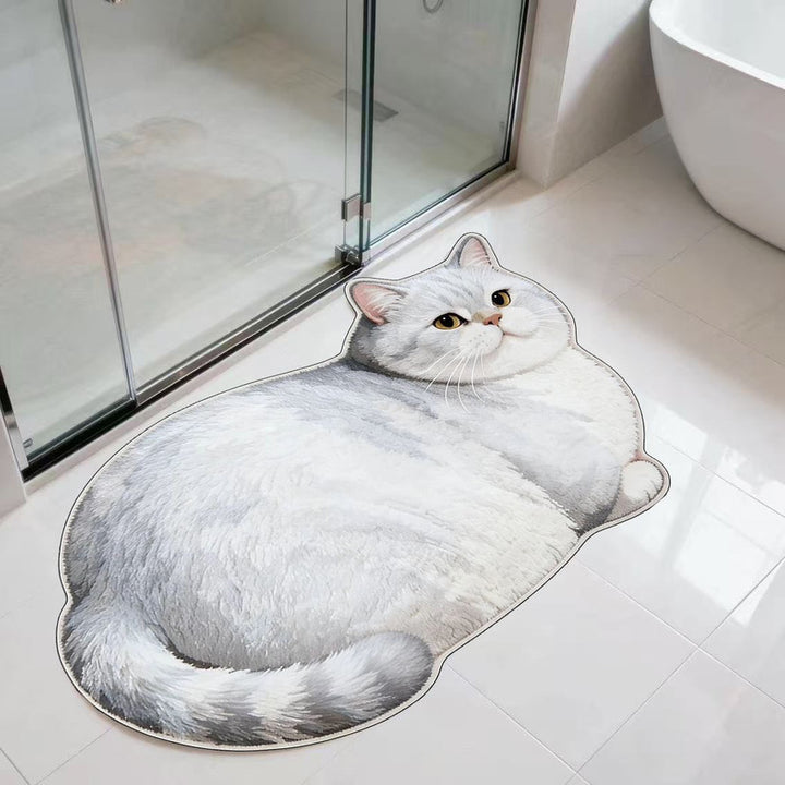 Cat-shaped Plush Bath Mat
