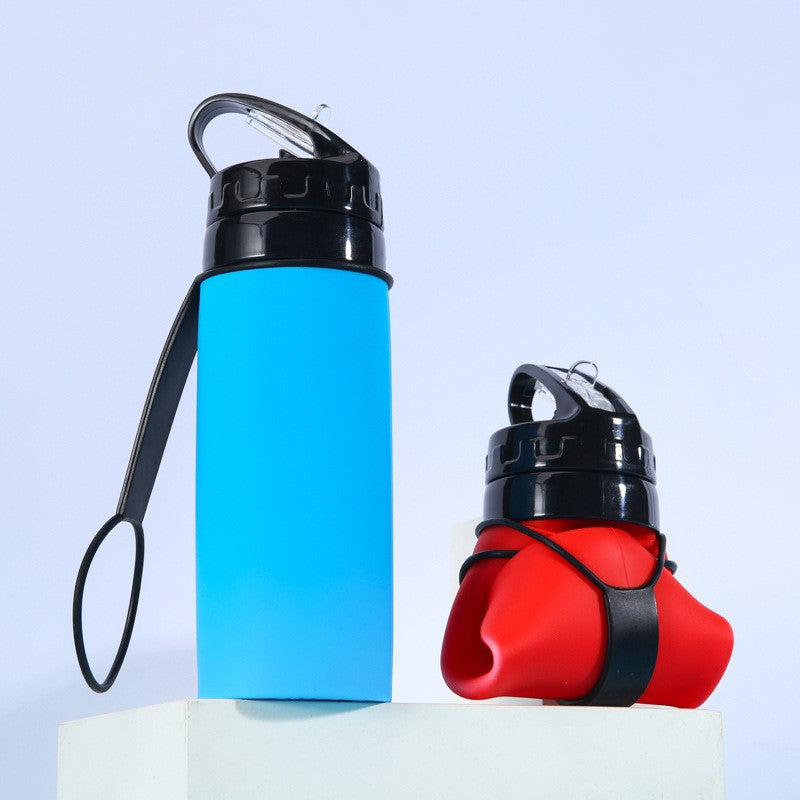 Women Foldable Sports Water Bottle with Integrated Straw Kalsten