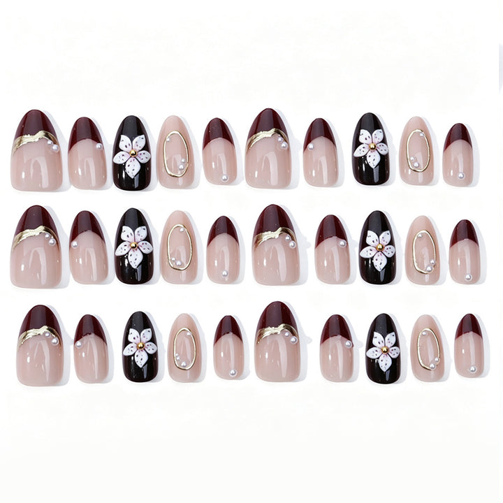 Elegant Decorative Floral Press-On Nails Kalsten