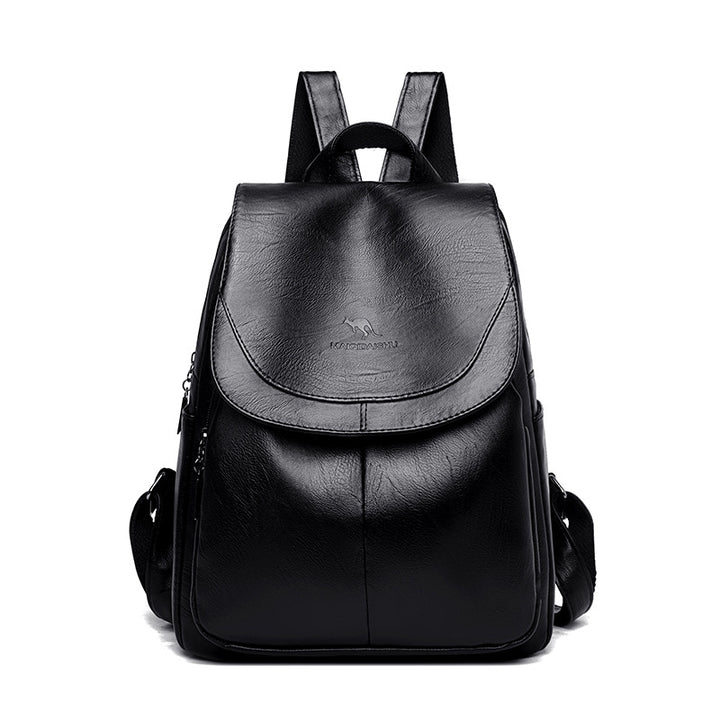 Sleek Textured Leather Backpack