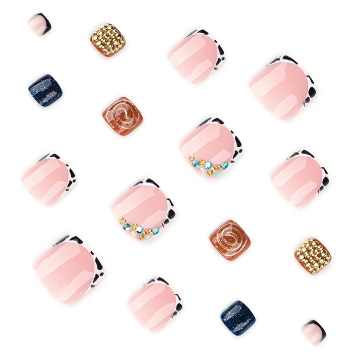 Artful toenail design with floral and sparkling accents Kalsten
