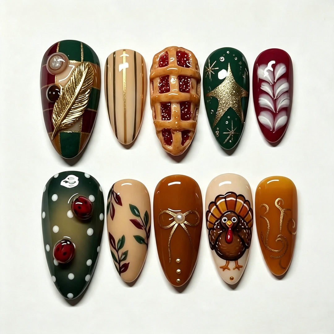 Artistic Seasonal Press-On Nail Art Set Kalsten