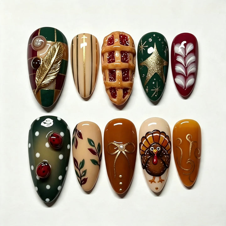 Artistic Seasonal Press-On Nail Art Set Kalsten