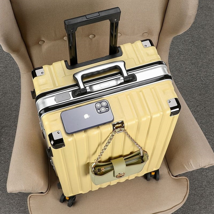Hard-shell suitcase with double safety lock and sturdy rolling system Kalsten