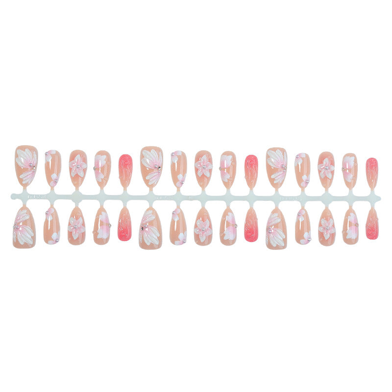 Floral Embellished Press-On Nails Kalsten