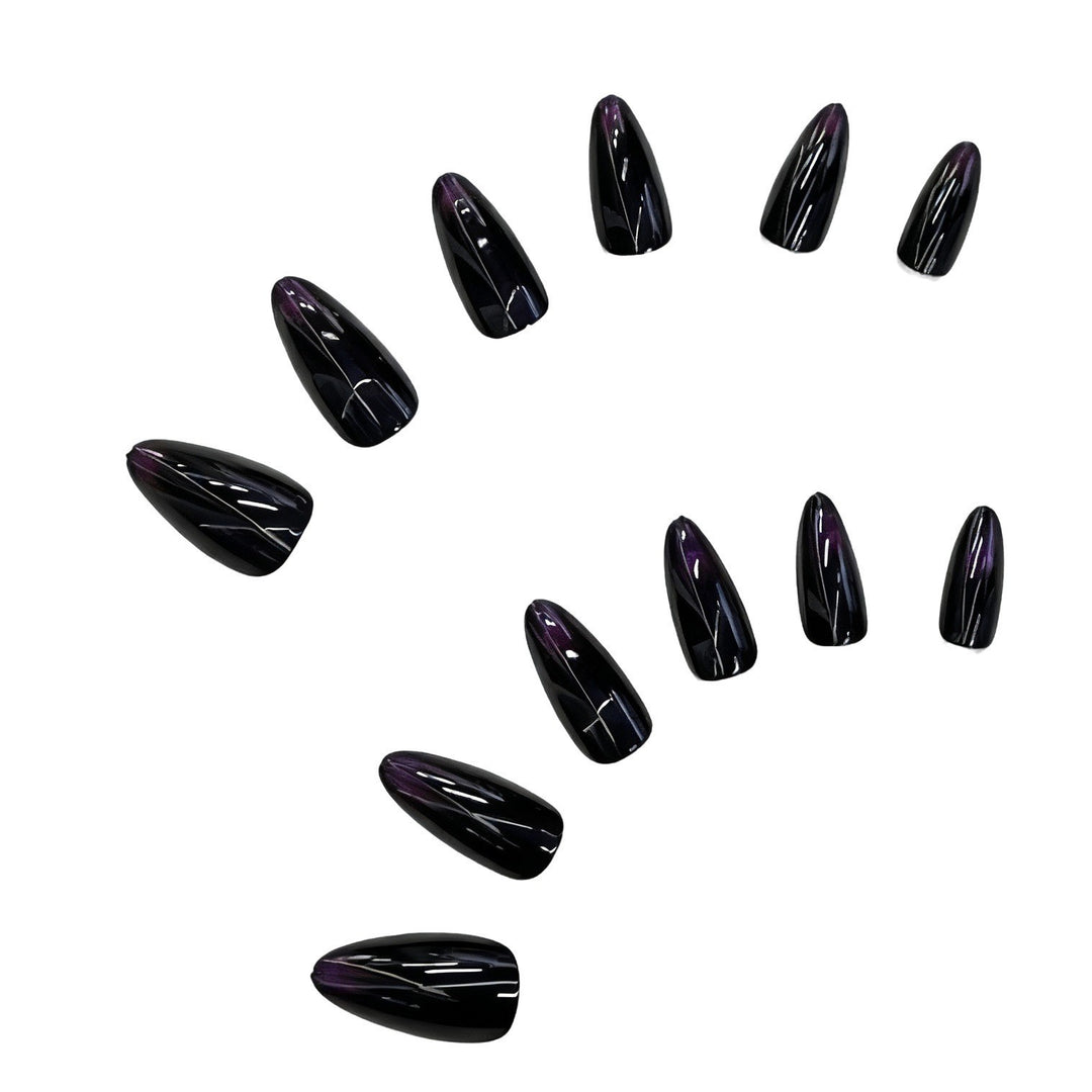 Glossy Elegant Almond-Shaped Press-On Nails Kalsten