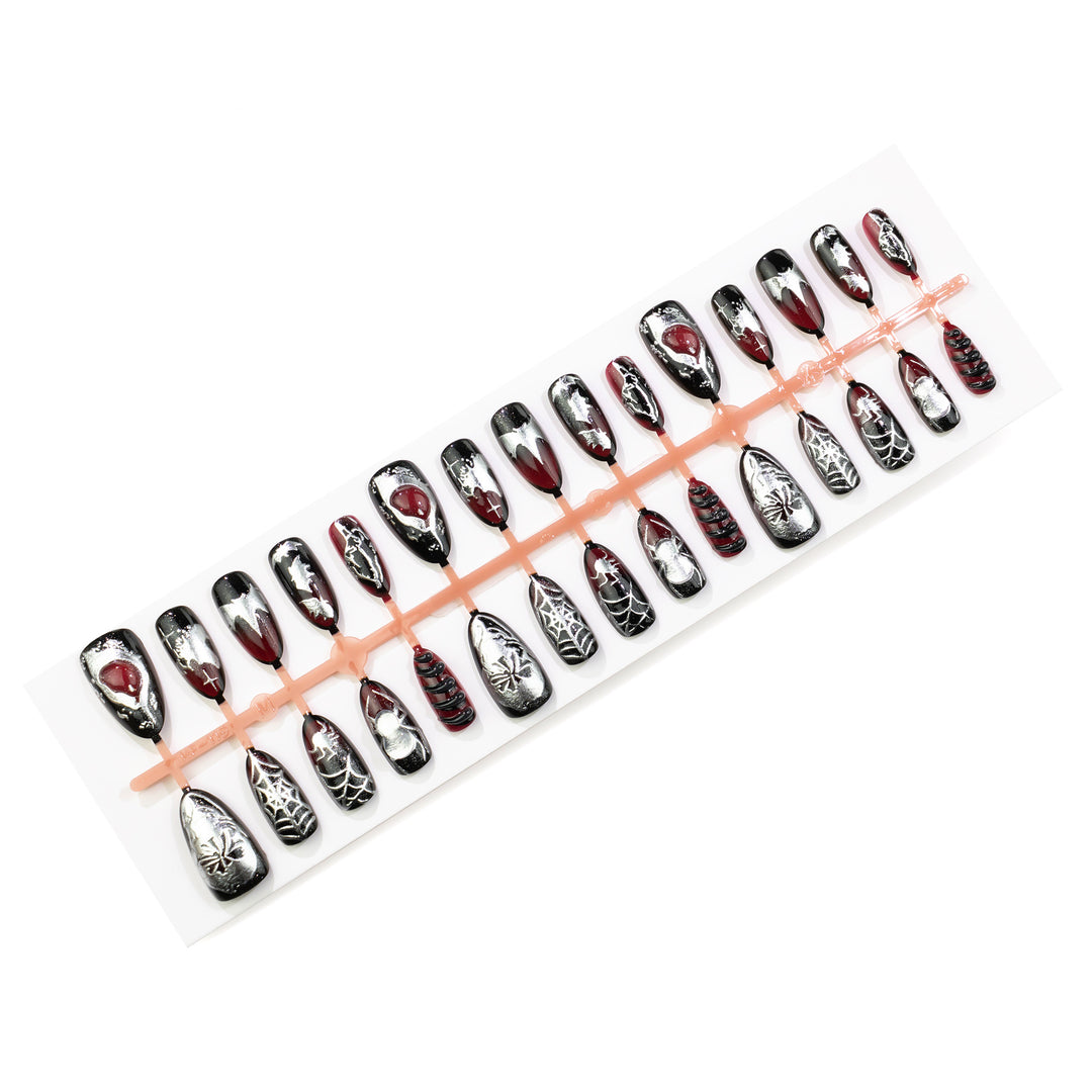 Gothic Halloween-Themed Press-On Nail Art Set Kalsten