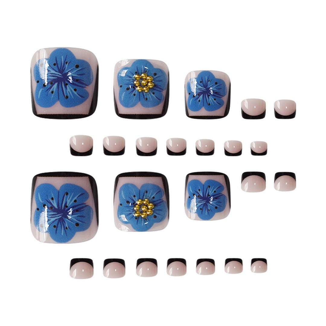 Floral Decorative Press-On Toe Nails Kalsten