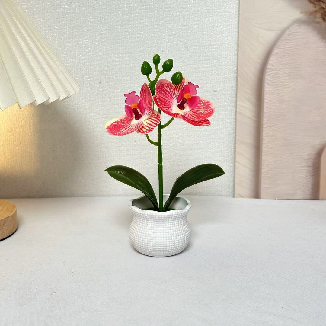 Elegant Artificial Orchid Plant Arrangement for Home Decor Display