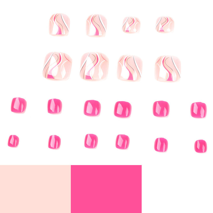 Artful toenail design with creative wave accents Kalsten