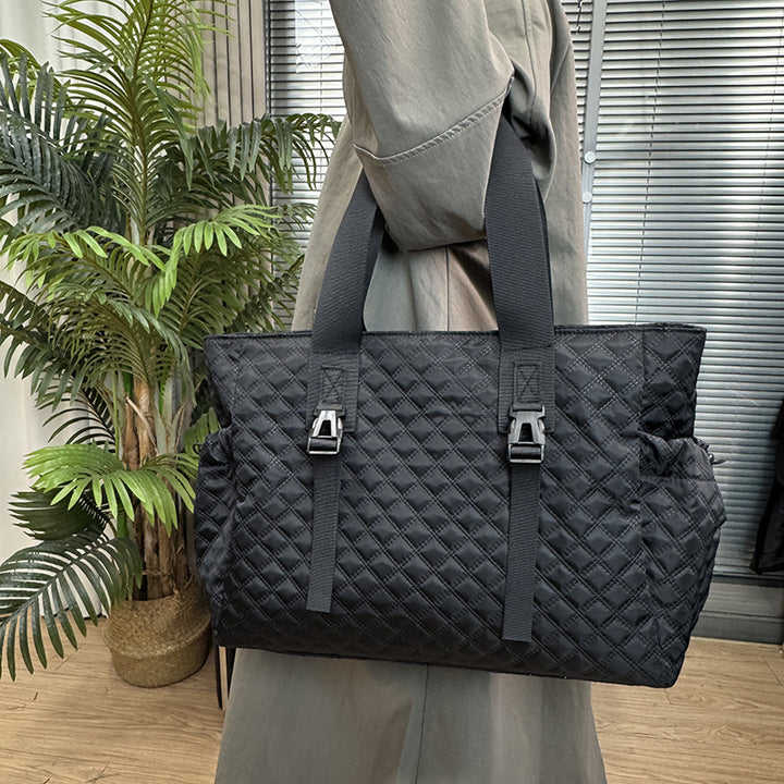 Quilted Multi-Compartment Tote Bag Kalsten