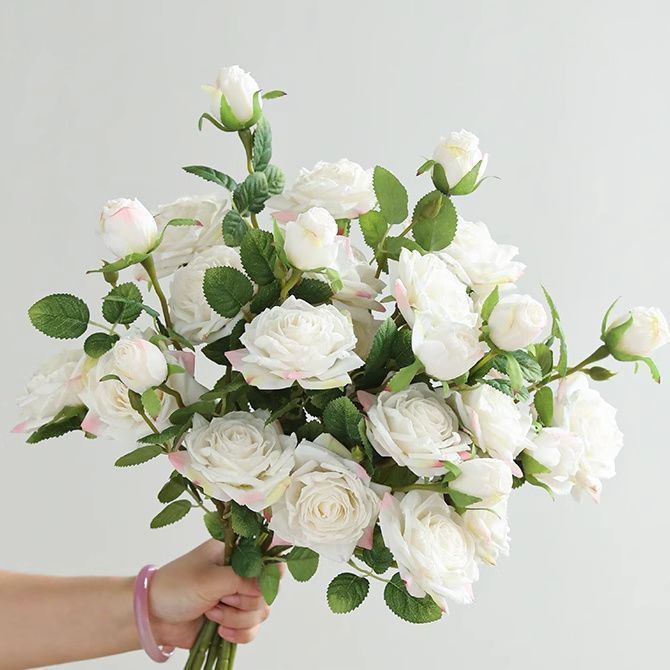 Realistic Multi-Rose Floral Bouquet
