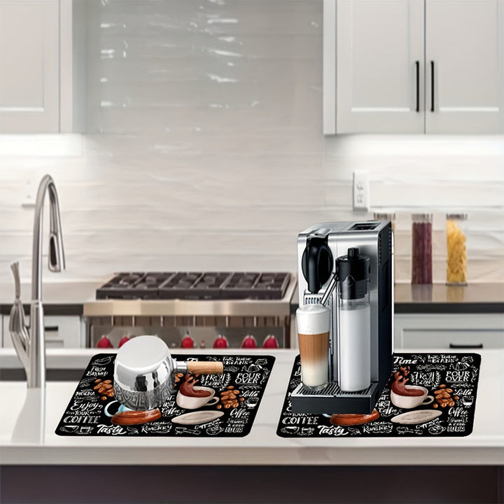 Coffee-Themed Kitchen Mat