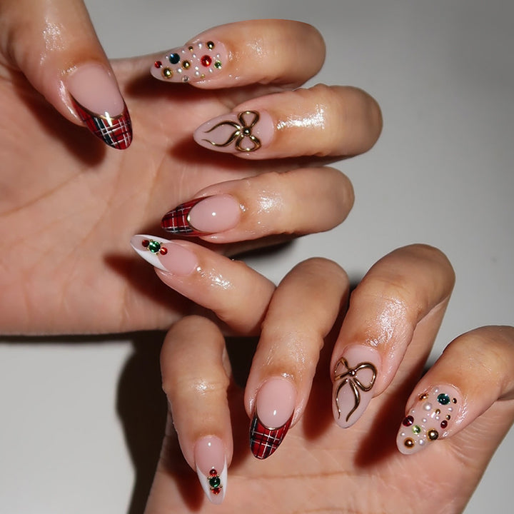 Acrylic nail set with luxurious decorations Kalsten