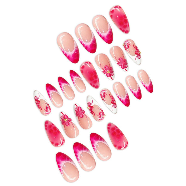Artistic Floral Stiletto Nail Art Kalsten