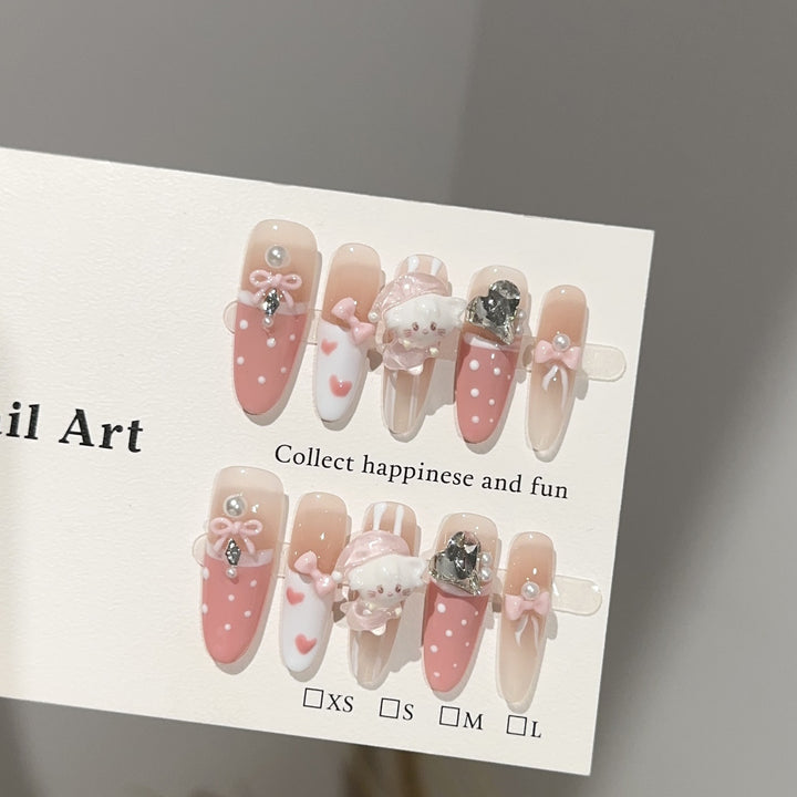 Decorative 3D Cartoon-Themed Press-On Nail Set
